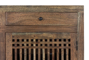 Aparador de Almacenamiento de Madera Maciza Simple, Diseño Moderno y Minimalista, Mueble Buffet para Sala de Estar con Base de Metal - Product Image 3