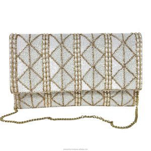 Bolso de noche con cuentas y tema del océano, concha de mar, bordado de Coral, fiesta de lujo, bolso de mano nupcial, correa de cadena ecológica personalizada - Product Image 5