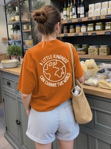 Harmony Day 1 Point of Kindness Can Change The World Imprimé surdimensionné à manches courtes pour femme, marque privée - Product Image 6