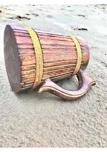 Chope à bière rustique en bois faite à la main : Chope viking, tasse à café - Product Image 5
