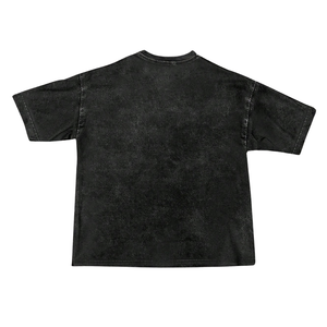 <b>Mens</b> <b>Black</b> Washed Graphic T <b>Shirt</b> <b>Short</b> <b>Sleeve</b> Crew Neck Angel Print Casual Streetwear Tee Wholesale Vintage Style 100% Cotton - Product Image 2