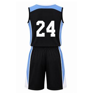 Black White Basketball Uniform for Men Jersey and Shorts Lightweight Team Sports Set Breathable <b>Athletic</b> Apparel Practice - Product Image 2