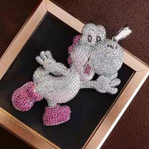 Pendentif personnalisé de luxe hip-hop sur mesure de 3,5 pouces plaqué or avec diamants Moissanite glacés, bijoux d'anniversaire personnalisés pour hommes - Product Image 5