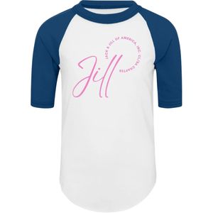 Jack Jill White Navy <b>Raglan</b> T-Shirt Three Quarter Sleeve Crew Neck Casual Unisex Baseball <b>Top</b> Family 100% Cotton Eco-Friendly - Product Image 1