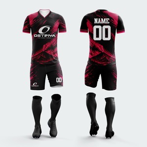 New Design Custom Printed Unisex Anti-Bacterial 100% Polyester Short Sleeve <b>Soccer</b>/football Jersey Uniform Kit Front OEM Service - Product Image 1
