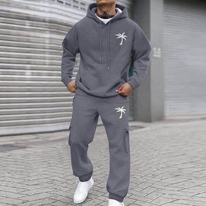 Men's 2 Piece Outfits Hoodie Sweatshirt Tracksuit & Joggers Sweatpants Sweatsuit <b>Set</b> - Product Image 3