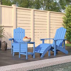 Silla de jardín mediana de polietileno de alta densidad (HDPE) color azul aguamarina - Product Image 1