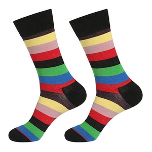 Men's Blue Crew Socks With Hot Air Balloon Print Green Cuff <b>Red</b> <b>Heel</b> Black Toe Digital Printing Breathable Knitted Summer Daily - Product Image 3