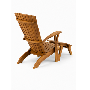 Ensemble de chaises longues d'extérieur en teck massif de qualité supérieure avec ottoman, meubles de luxe pour piscine, patio, jardin, hôtel, resort - Product Image 5