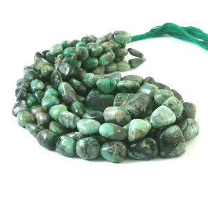 Cuentas de Esmeralda Natural Pulimentadas de 4x5 mm a 20x25 mm, Cuentas de Esmeralda Verde, Hilo de 16 Pulgadas, Lote al por Mayor para Fabricación de Joyería - Product Image 2