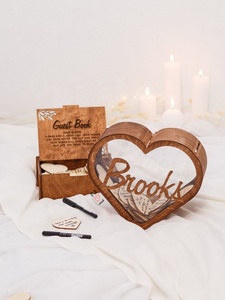 กล่องหัวใจพร้อมคําปรารถนาสําหรับคู่รัก งานแต่งงานที่มีความสุข กล่องหัวใจไม้ รุ่นล่าสุดปี 2024 - Product Image 5