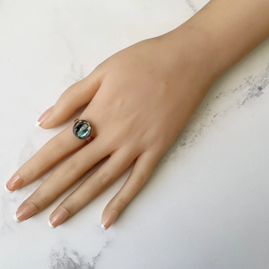925 Silver Abalone <b>shell</b> Ring, Gemstone Ring, Gift For Her - Product Image 6