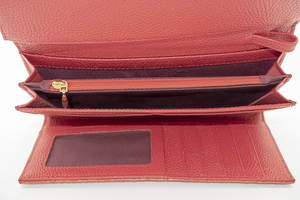 กระเป๋าสตางค์หนังออกแบบได้เองสำหรับผู้หญิงสไตล์แฟชั่นคลัทช์ยาวขนาด L19.5 x กว้าง9.5ซม. วัสดุหนังแท้ - Product Image 5