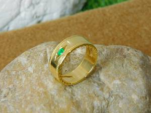 Bague Cœur Émeraude avec Pendentif Halo, Bijoux de Luxe, Cadeau Élégant pour Femme, Argent Sterling 925 Plaqué Or 14K - Product Image 2