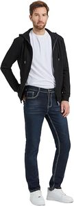 Sweat à capuche zippé en molleton de coton noir pour homme, coupe classique, décontracté, pour l'automne - Product Image 5