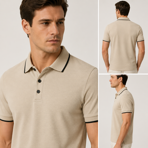 Polo de Corte Clásico con Etiqueta Tejida Personalizada, Tela de Algodón Mercerizado, Diseño de Cierre con Botones, Directo de Fábrica para Ropa de Golf - Product Image 6