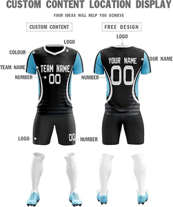 Uniforme de fútbol personalizado, conjunto de camiseta y pantalones cortos para entrenamiento y partidos, uniforme de fútbol transpirable, conjunto de camiseta y pantalones cortos para equipo. - Product Image 2