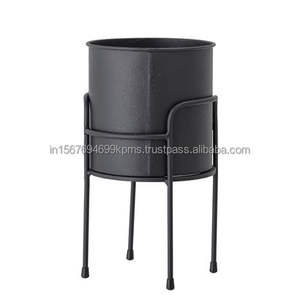 Jardinière au design martelé personnalisé avec support Jardinières décoratives de salon Présentoir de plante au sol portable et facile à porter - Product Image 2