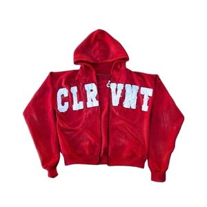 เสื้อสเวตเตอร์ผ้าฝ้าย100% มีฮู้ดสำหรับผู้หญิงเสื้อครอปปักลายมีซิปซักได้สำหรับฤดูหนาว - Product Image 2