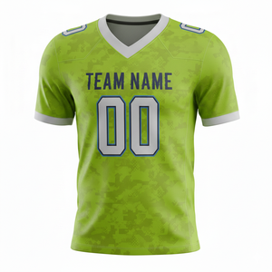 Camiseta de Práctica de Fútbol Americano Personalizada para Adultos, Manga Corta, Transpirable, Opción de Talla Grande, Cuello en V, 100% Poliéster - Product Image 1