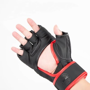 ถุงมือ MMA แบบครึ่งนิ้ว ถุงมือสำหรับฝึกซ้อม รับผลิตแบบ OEM คุณภาพสูง ถุงมือเตะต่อยมวย ถุงมือสำหรับกีฬาต่อสู้ หนัง PU คุณภาพพรีเมียม - Product Image 2