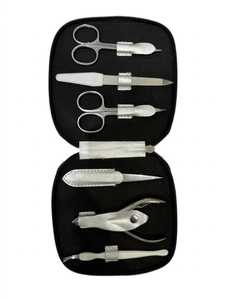 AQDAS INDUSTRIES Professional Durable <b>Manicure</b> Pedicure <b>Kit</b> 6-Piece Stainless Steel Right-Handed Scissors Nipper Tweezers - Product Image 4