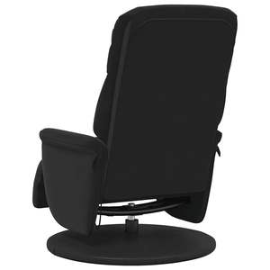 Fauteuil inclinable de massage en velours noir avec repose-pieds, matériau en velours confortable pour la relaxation - Product Image 6