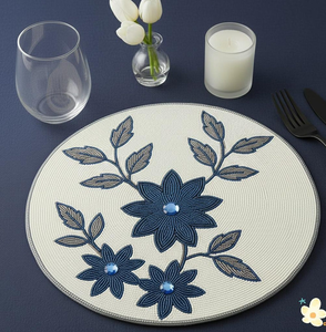 Handmade <b>Beaded</b> <b>Placemats</b> Intricate Embroidered Table Mats for Elegant Dining Table Wedding Reception Party and Event Decor - Product Image 6