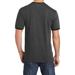 T-shirt OEM ODM Ringer Noir Gris 100% Coton Unisexe Coupe Classique Manches Courtes Été Uni Devant Vierge Décontracté Homme Grande Taille 2025 - Product Image 3