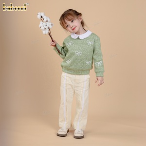 Suéter de Punto con Lazo Babeeni Sage, Conjuntos de Ropa Casual para Niñas, 100% Algodón, Certificado OEKO-TEX, Impresión Ignífuga - Product Image 3
