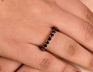 Anillo de Plata de Ley 925 con Espinela y Diamante Moissanita Negro, Anillo Personalizado y Otras Joyas de Diamantes, Regalo para Aniversario - Product Image 3