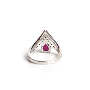 Bague de fiançailles et de mariage pour femme en argent sterling 925 avec rubis de laboratoire, luxe, plaqué or 18 carats, sertissage à griffes, certifiée par un tiers - Product Image 2