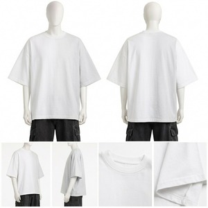 T-shirt décontracté à manches courtes et col rond pour homme, coupe ajustée, 100% coton respirant - Product Image 2