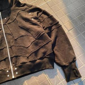 Oversized Unisex Heavyweight Hoodie 500 GSM 100% Cotton Pullover with Acid Wash Distressed Finish and Embroidered <b>Detailing</b> - Product Image 6