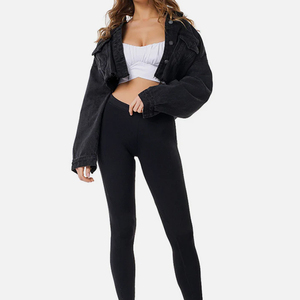 Veste universitaire pour femme, coupe courte, avec broderie personnalisée, manches en cuir, en laine, tissu doux, style mode - Product Image 5