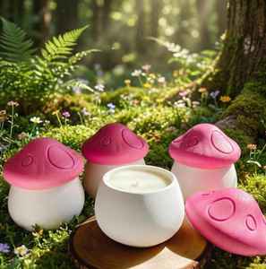 Bougie parfumée en pot céramique en forme de champignon, boîte personnalisée, aromathérapie, Pâques, Thanksgiving, faite à la main, élégante, longue durée, propre - Product Image 3