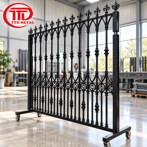 Minimalist Wrought Iron Pool Fencing with Slim Vertical Pickets and Matte Black Finish for Contemporary Outdoor Home Pool Areas - Product Image 2