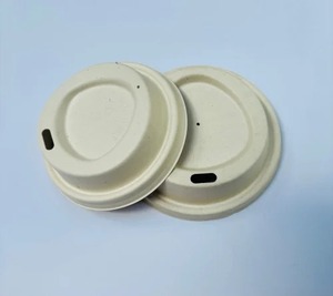 Tapa de vaso desechable moderna y de moda, moldeada con pulpa, de 80 mm, compostable, para bebidas (café, té, zumo, refrescos) - Product Image 4