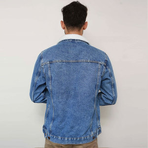 Men's Distressed Denim <b>Jacket</b> with Sherpa Lining Zipper Fly Casual Fit <b>Gothic</b> Patchwork Animal Print Summer Autumn Wear - Product Image 4
