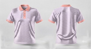 เสื้อโปโลแขนสั้นลายจุดสีเทาอ่อนสำหรับผู้ชาย ผ้าฝ้ายถัก ดีไซน์ลำลอง ระบายอากาศได้ดี - Product Image 2