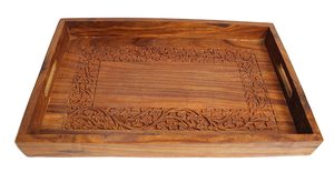 Natural Wood Handmade Wooden Carving Serving <b>Tray</b> for <b>Storage</b> <b>Tray</b> from Indian Manufacturer and Supplier - Product Image 4