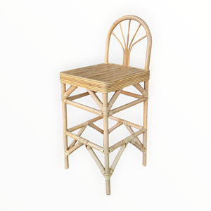 Taburete de Bar Tradicional de Mimbre y Ratán con Estructura de Madera, Apariencia Antigua, para Uso Comercial, Hogar, Bar, Hotel, Instalaciones de Ocio - Product Image 3