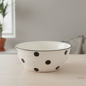 Bol en grès de qualité supérieure 3460896-20, 8 pouces, décoration cercle noir - Product Image 4