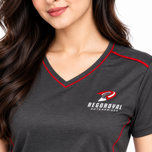 Conjuntos casuales de tela suave y favorecedora para mujeres, camisetas con cuello en V para mujeres que buscan comodidad, estilo y versatilidad, un look moderno. - Product Image 4