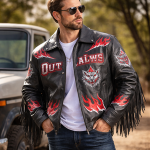 Wholesale Custom Men's Leather <b>Fringe</b> <b>Jacket</b> Direct from Manufacturer - OEM Bulk Wholesale Supplier - Product Image 6