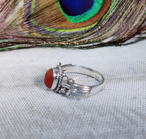 Anillo Midi Boho de Cornalina, Plata 925, Hecho a Mano, Anillo Delicado con Piedra Preciosa, Regalo para Ella - Product Image 5