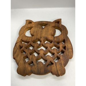 Al por mayor Salvamanteles de madera con forma de búho, resistente al calor, protector de mesa para ollas calientes, ecológico, tapete de cocina de madera - Product Image 1