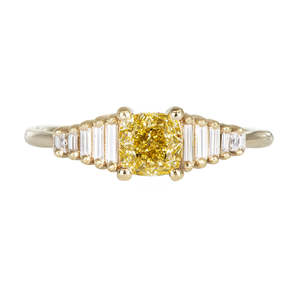 Women's Fancy Yellow Cushion Cut Diamond Engagement <b>Ring</b> Stones In Yellow Gold IGI Certified Classic Style - Product Image 1