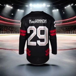 Uniforme de hockey sur glace unisexe personnalisé OEM, 100% polyester, antibactérien, séchage rapide, respirant, vêtements de performance sublimés, logo sur le devant - Product Image 3