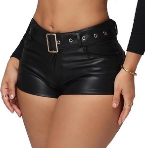 OEM ODM Women's Faux Leather <b>Shorts</b> Manufacturer High Waist Fashion PU Leather <b>Shorts</b> Custom Branding - Product Image 6